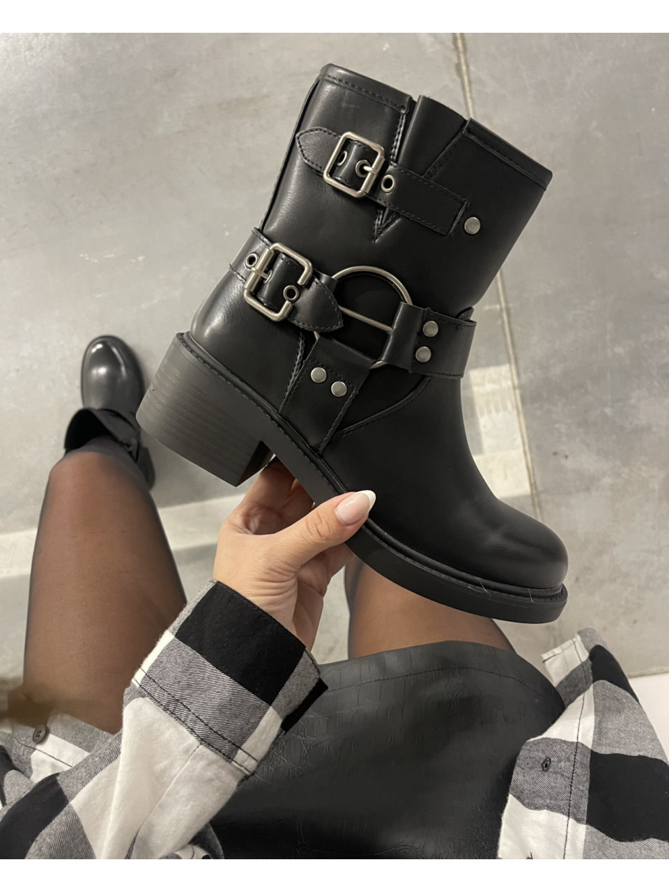 Hitowe workery botki motocyklowe Black