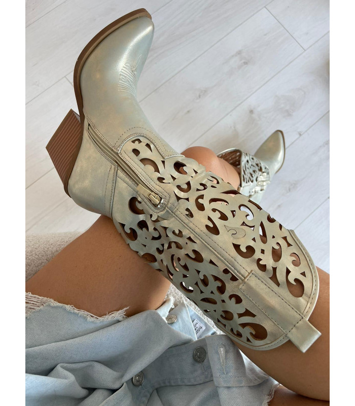 Złote Ażurowe Kozaki