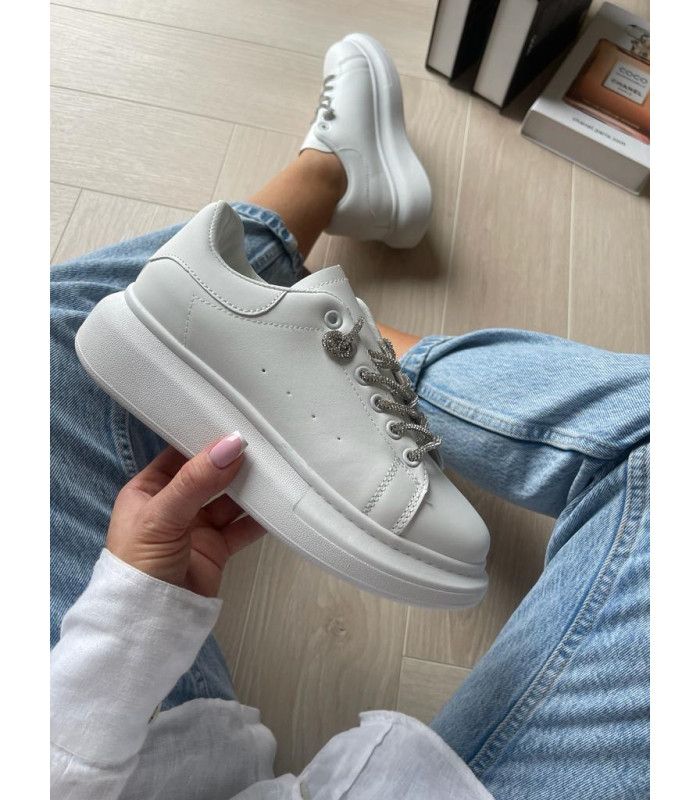 Zdobione Adidasy Alexander Biały Tył