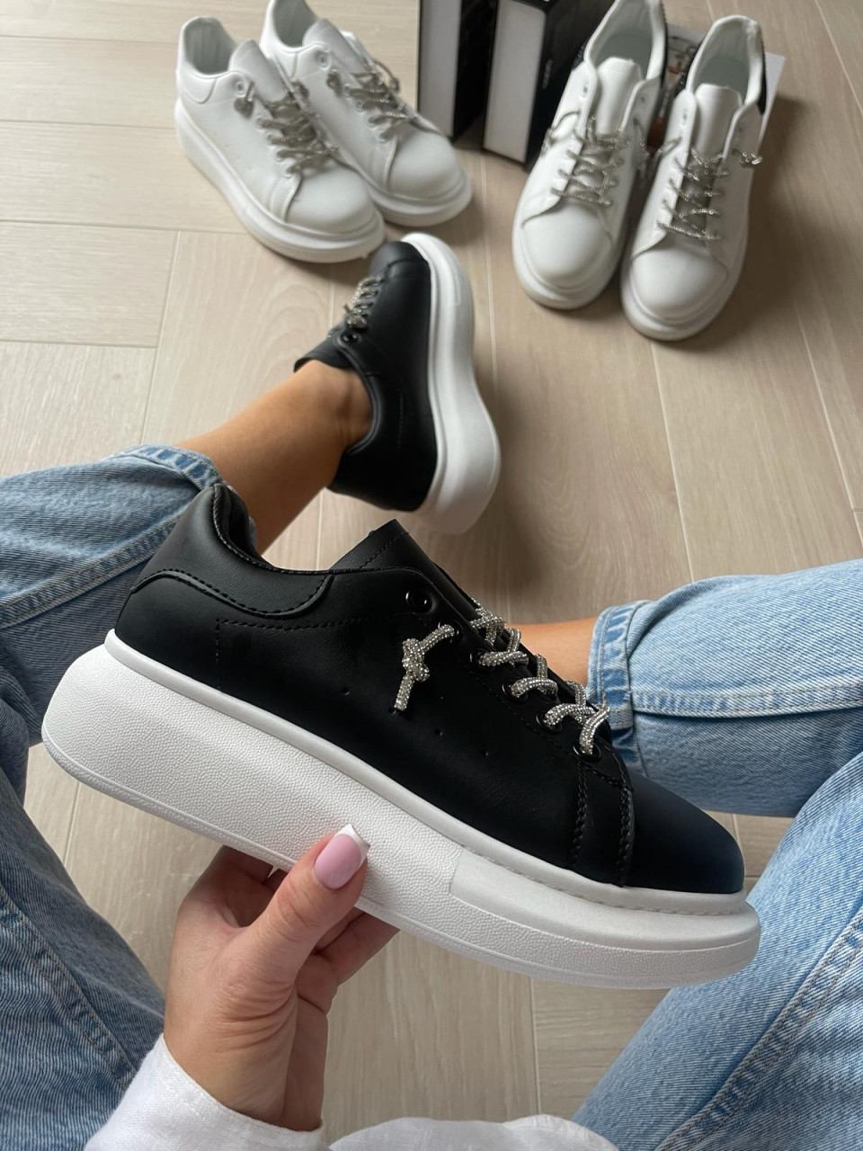 Zdobione Adidasy Alexander Czarne