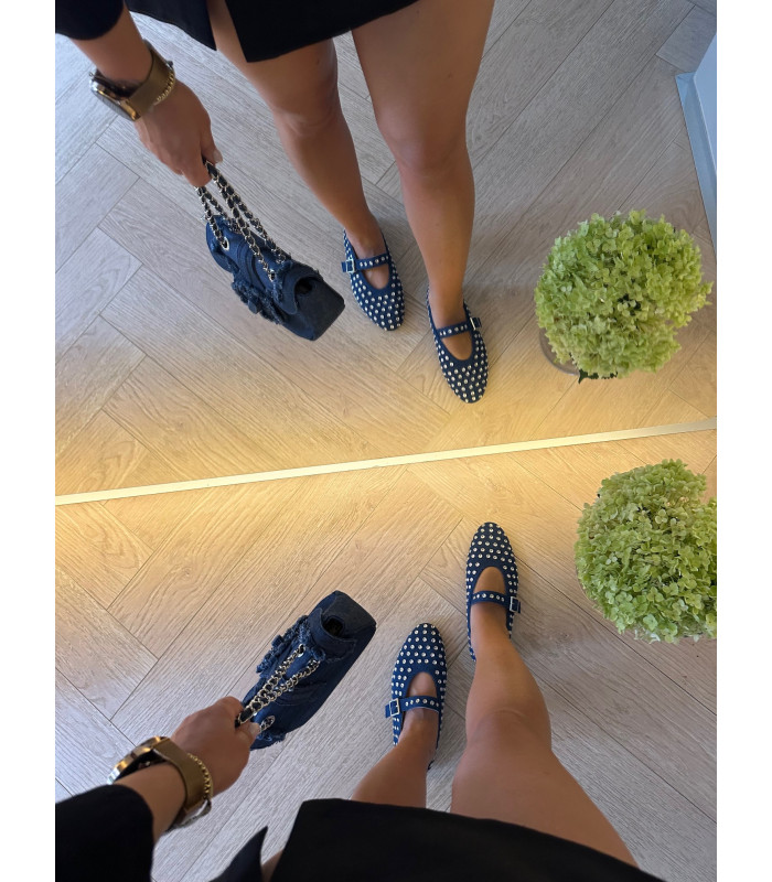 Jeansowe Baleriny Z Kryształkami Must Have