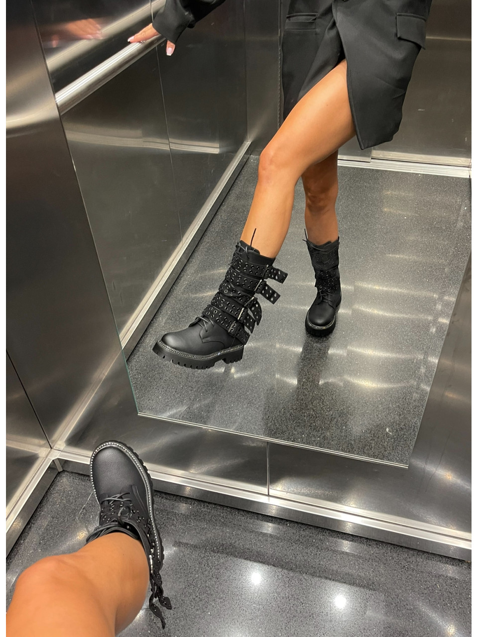 Extra workery z napami sprzączki Midi