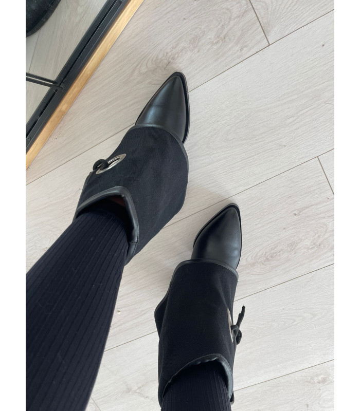 Czarne Botki Werona Na Obcasie