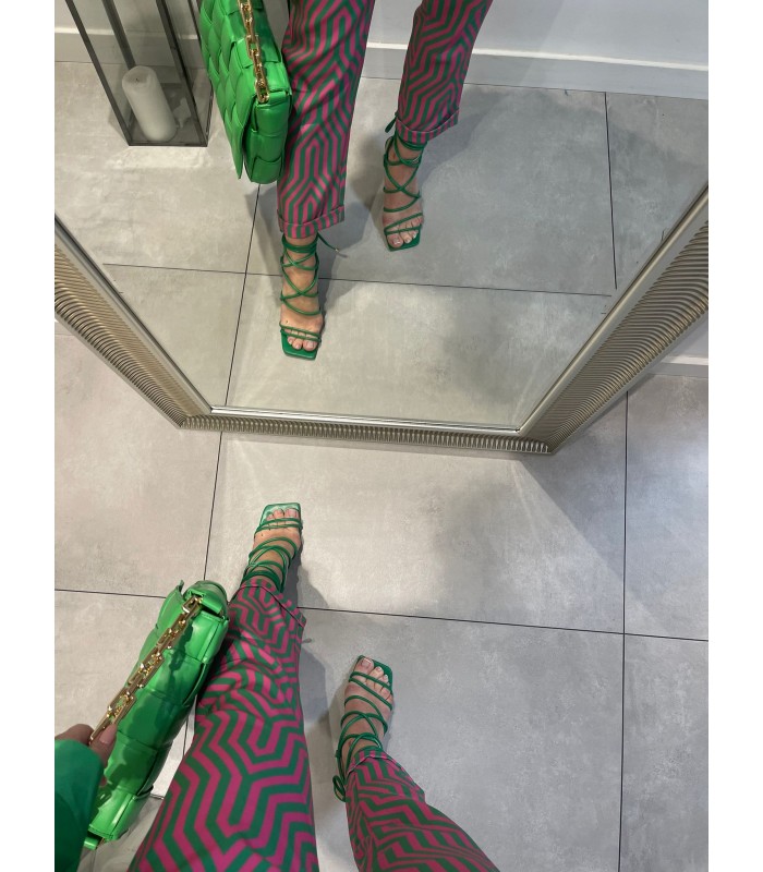 Zielone Sandałki Megan Na Słupku