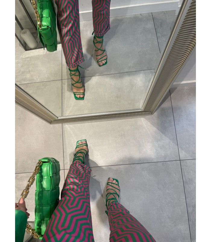 Zielone Sandałki Megan Na Słupku