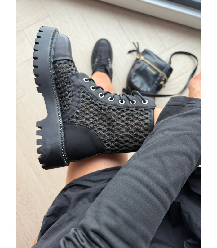 Botki Aria Ażurowe Czarne