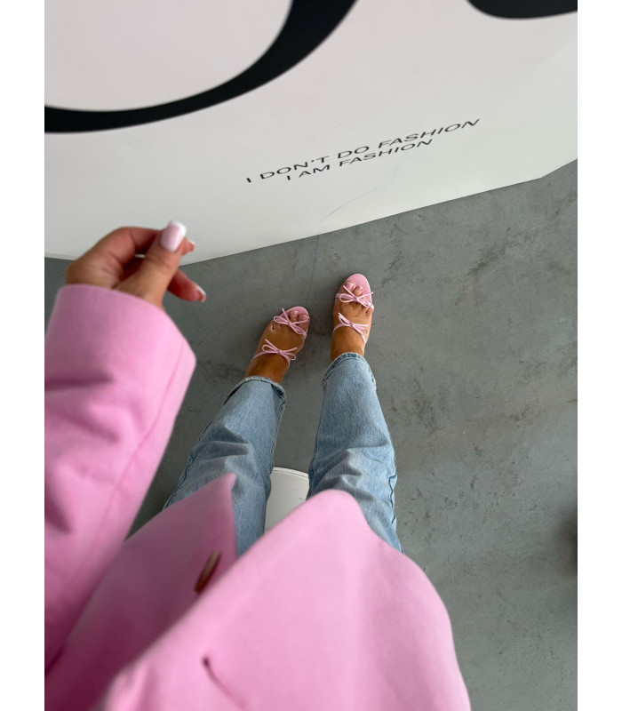 Klapki Na Obcasie Kokardki Róż