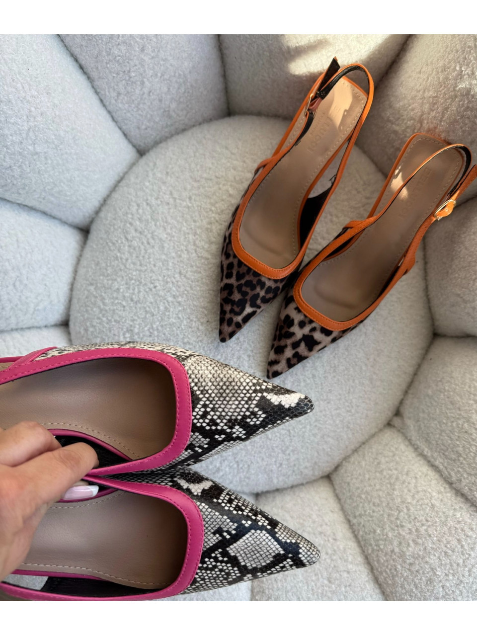 Wężowe Wygodne Szpilki Róż