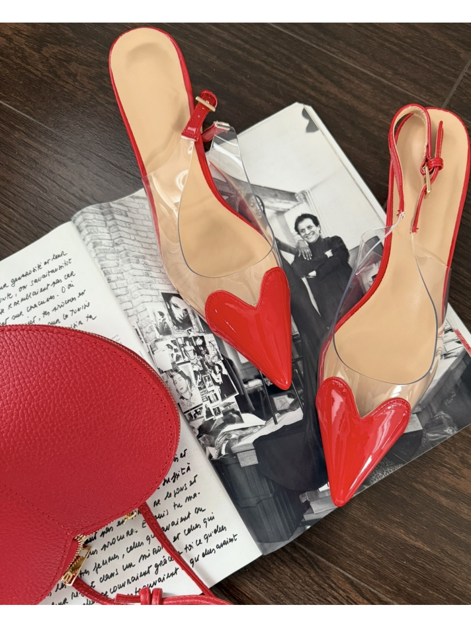 Transparentne  SERCA na obcasie czerwone