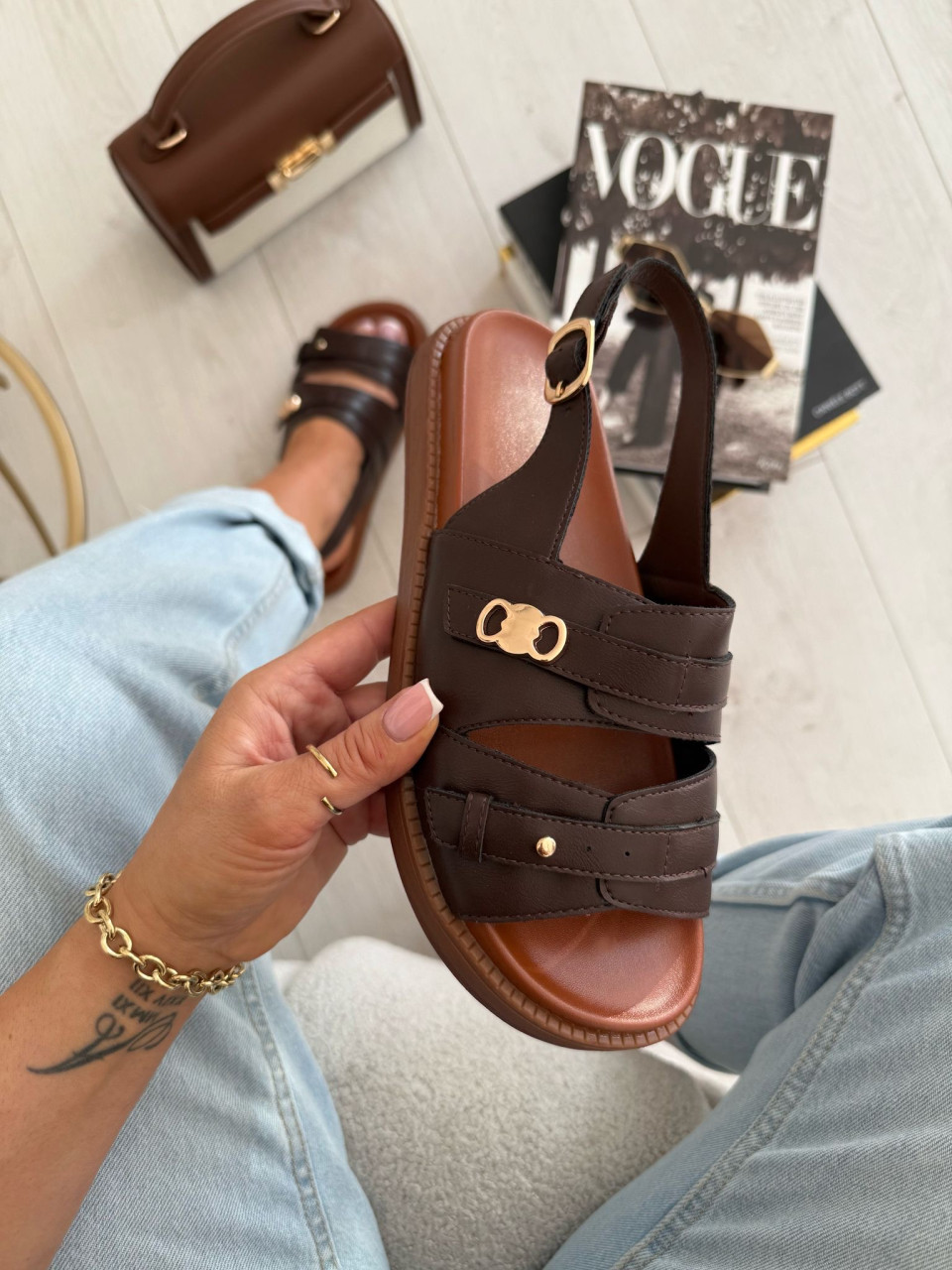 Sandałki Karo Brąz SS25