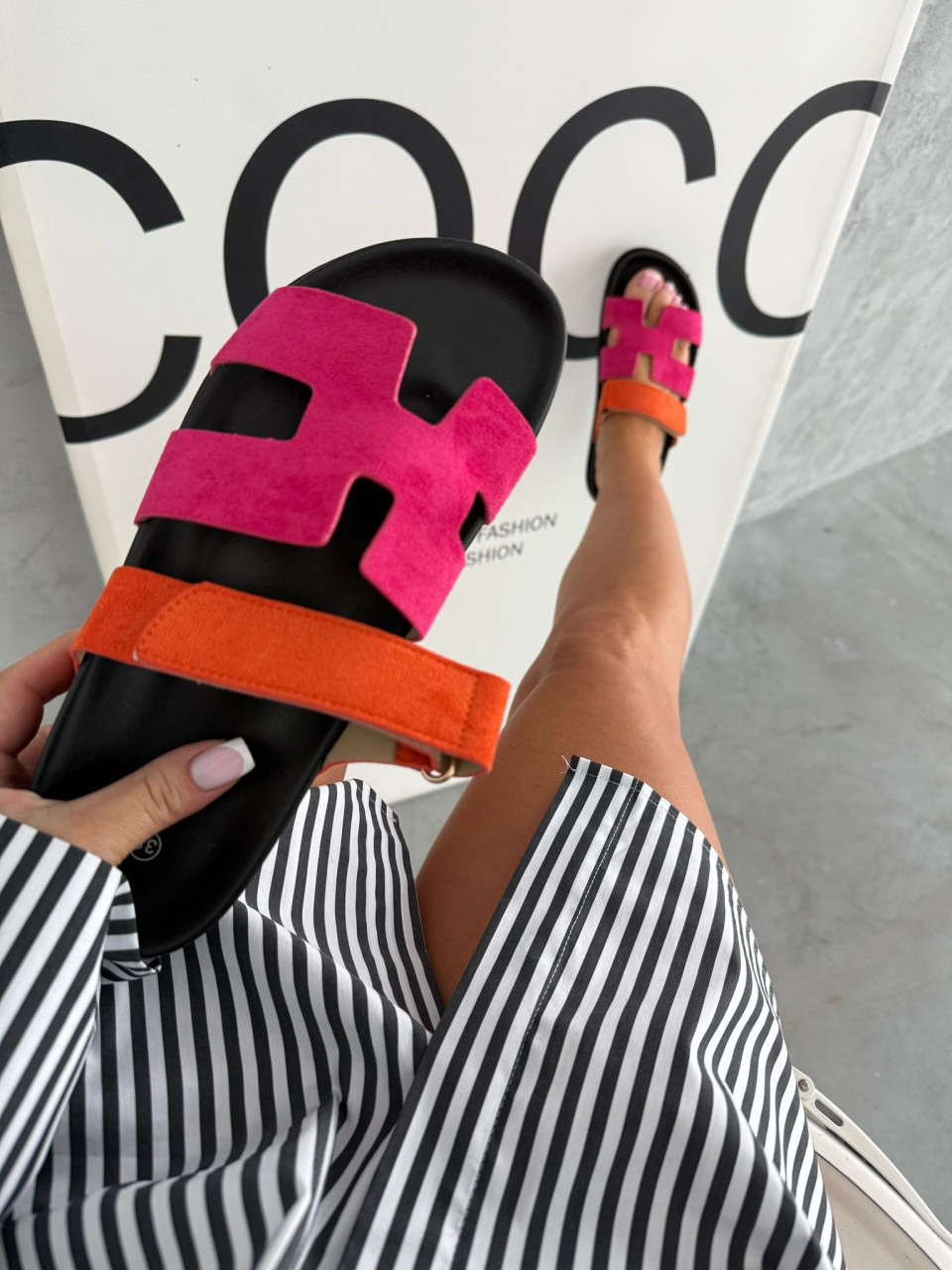 NOWY MODEL klapki HERMI pink