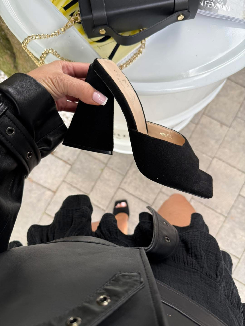 Klapki Czarne Na Słupku MIA