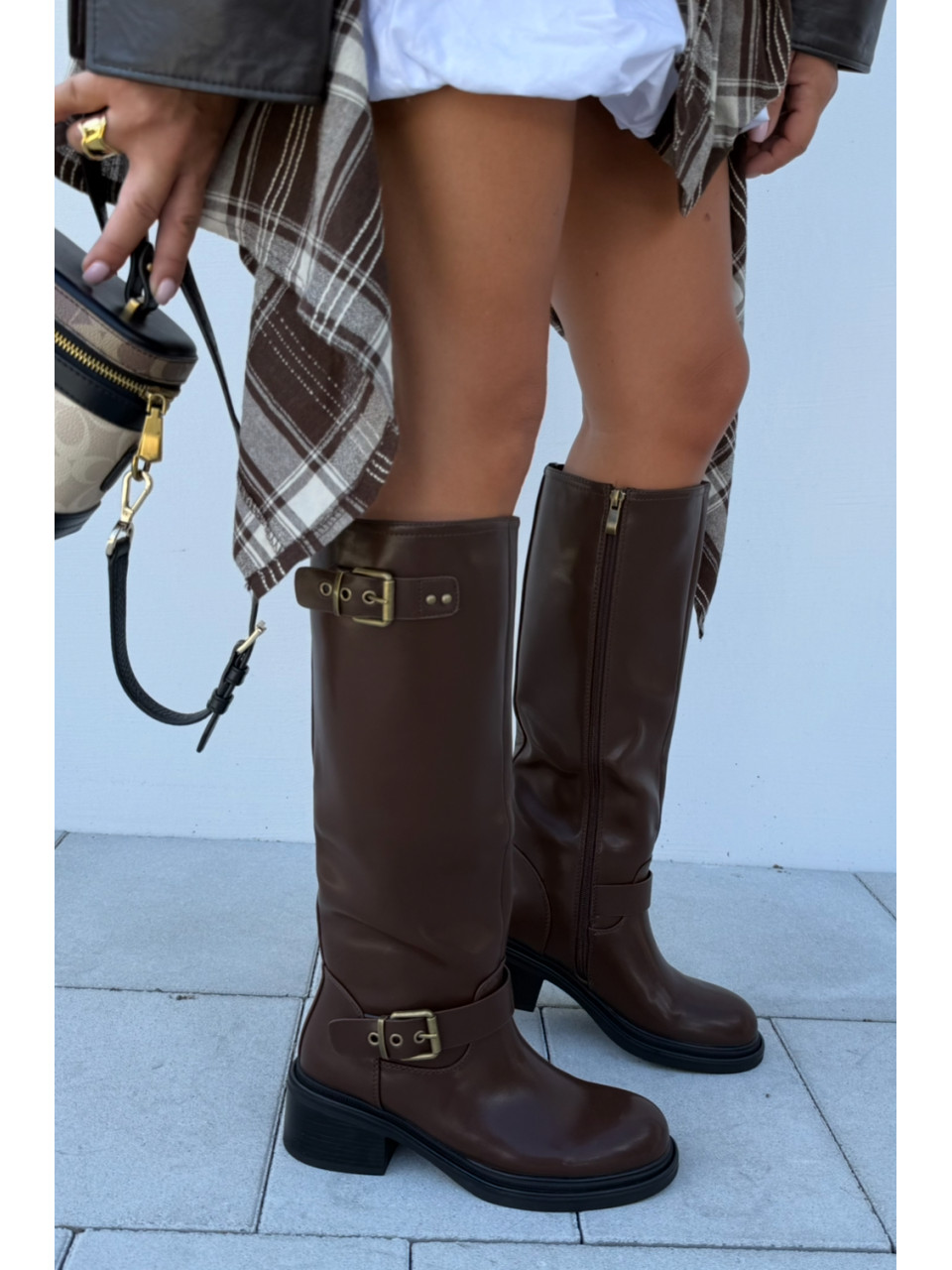 KOZAK biker boots brąz STIVI