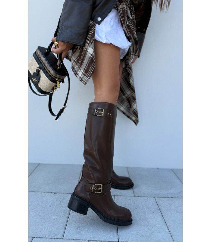KOZAK biker boots brąz STIVI