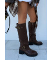 KOZAK biker boots brąz STIVI