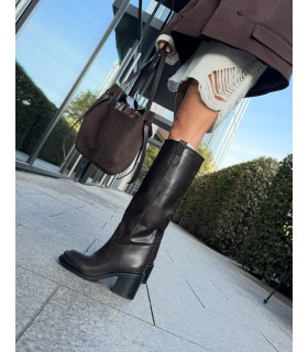 Brązowe Gładkie Kozaki Amour