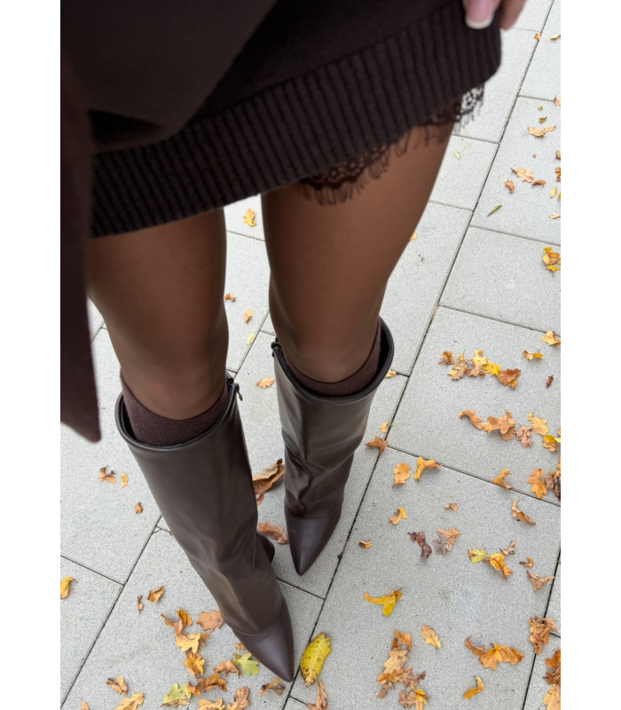 Brązowe kozaki nakładane ROYAL