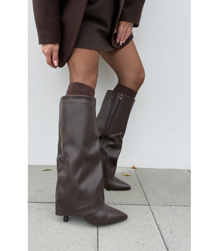 Brązowe kozaki nakładane ROYAL