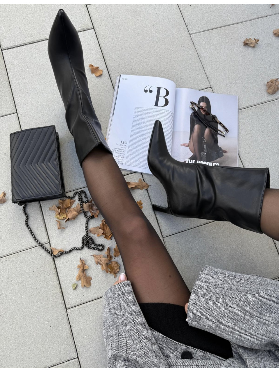 Botki Gaja Czarne ekoskóra