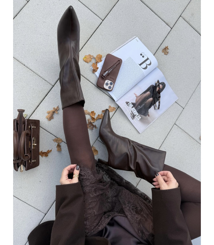 Botki Gaja Brąz ekoskóra