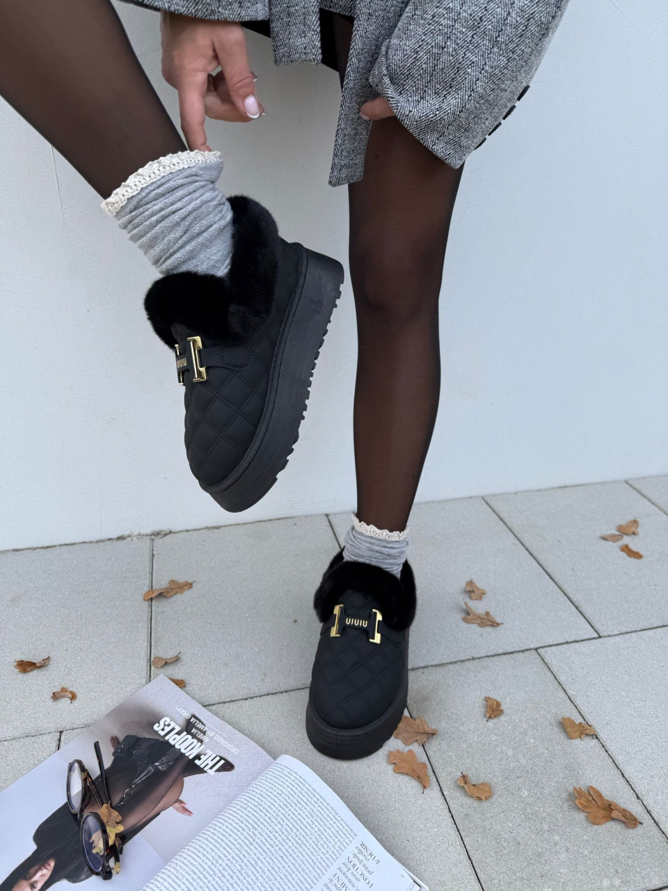 Futrzane Czarne Hermeski