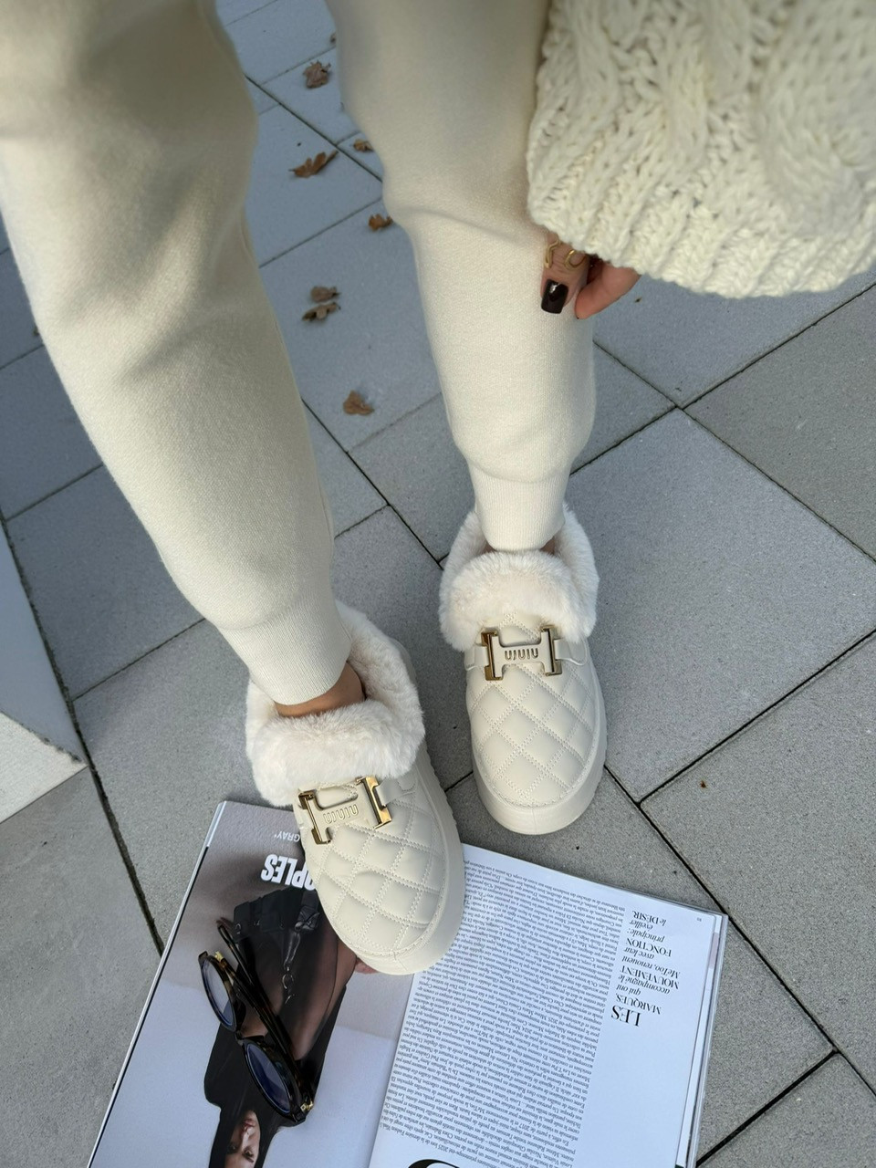 Futrzane Beżowe Hermeski