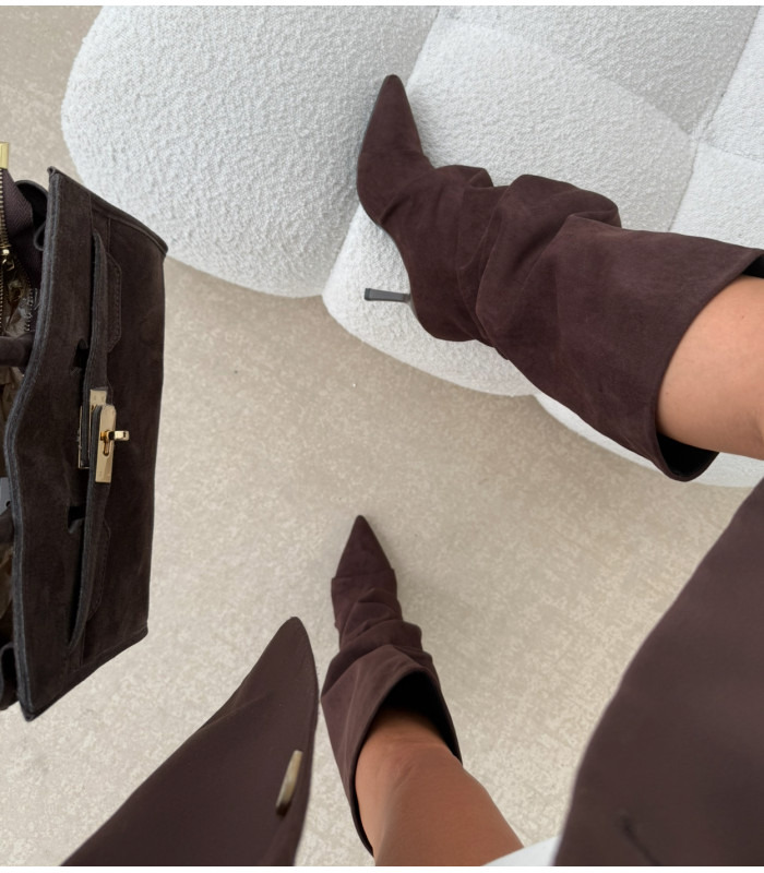 Marszczone kozaki MUST HAVE brązowe