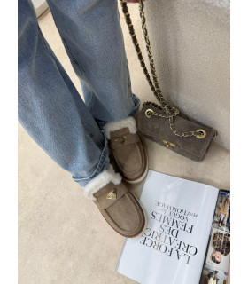 Zimowe Mokasyny z Futerkiem Cozy Khaki