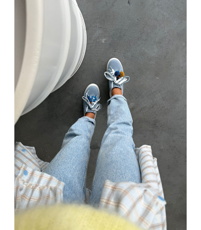 Trampki Candy Poms Niebieskie