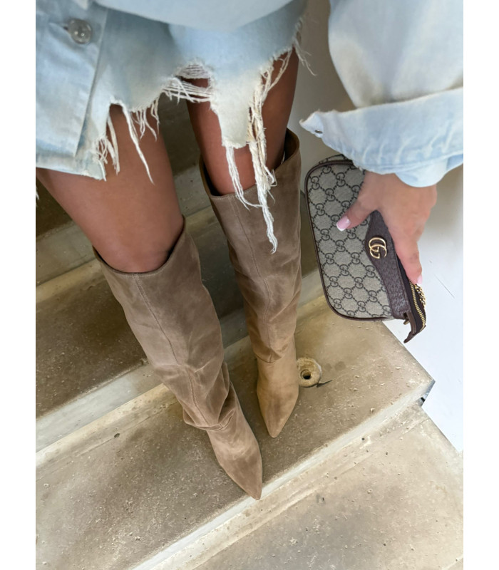 Kozaki Desert Długie Na Słupku Skóra