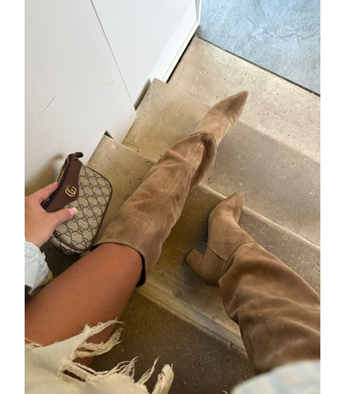 Kozaki Desert Długie Na Słupku Skóra