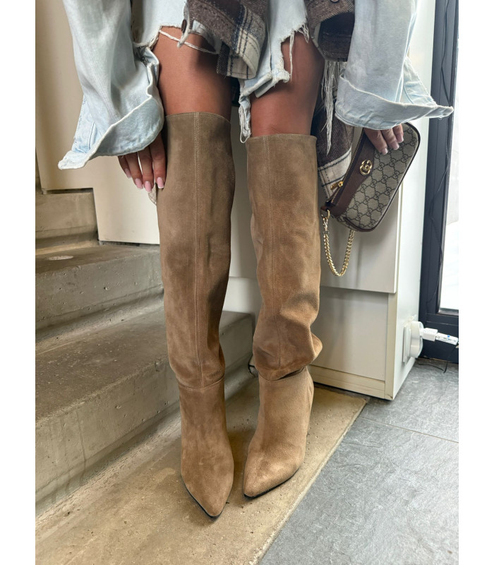 Kozaki Desert Długie Na Słupku Skóra