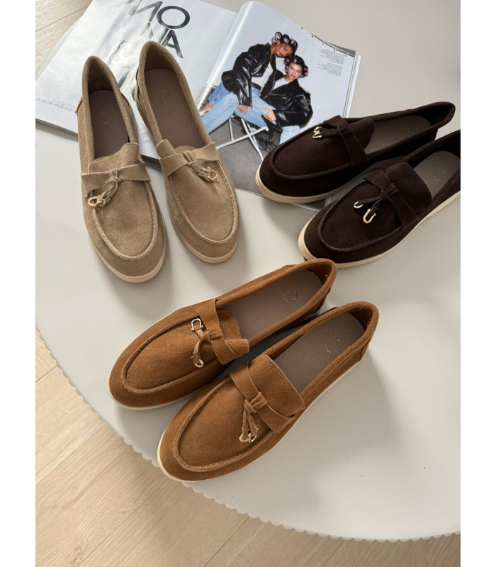 Mokasyny Skórzane Camel