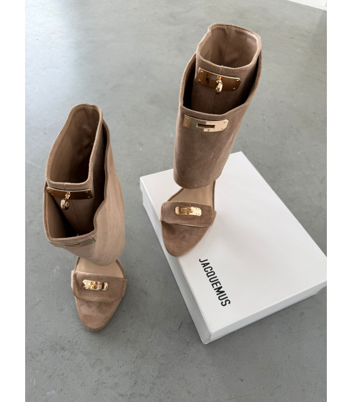 Szpilki Evening Luxury Beżowe