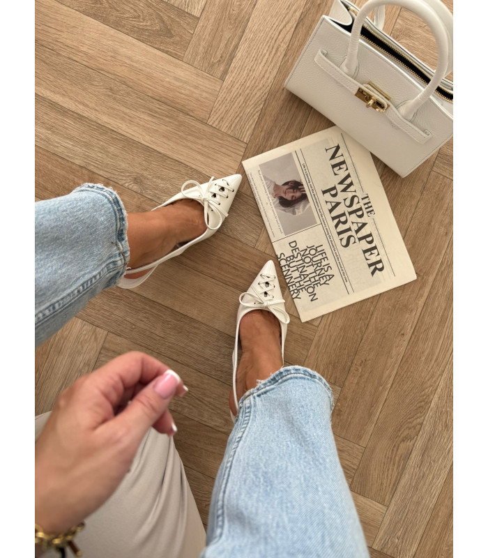 Szpilki Sznurowane Białe