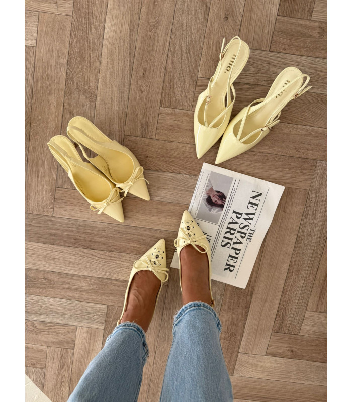 Szpilki Sznurowane Żółte