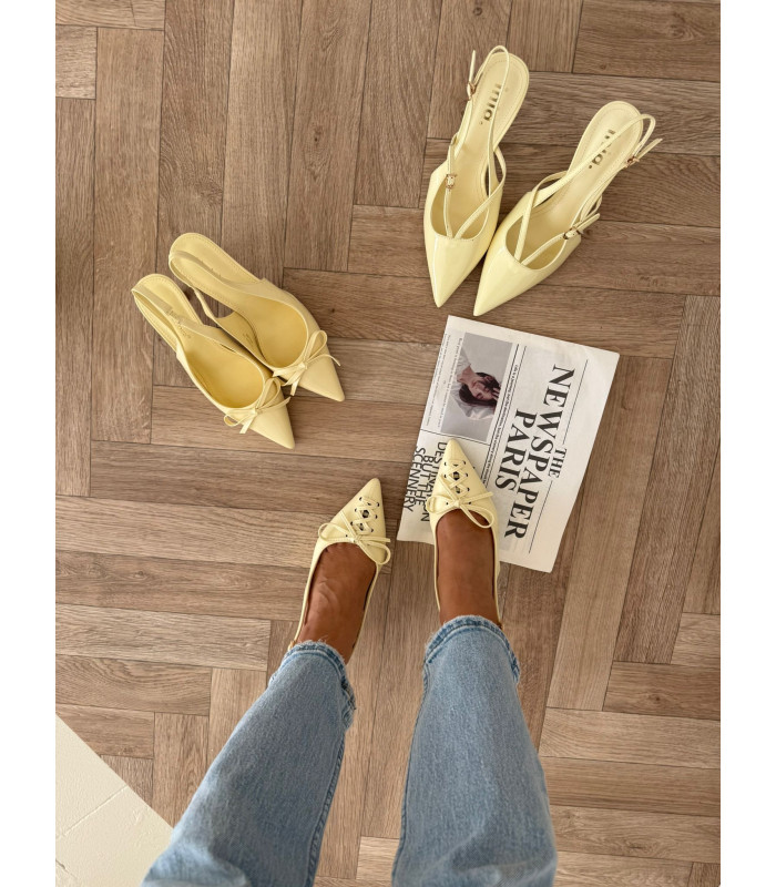 Szpilki Sznurowane Żółte