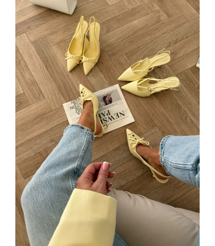 Szpilki Sznurowane Żółte
