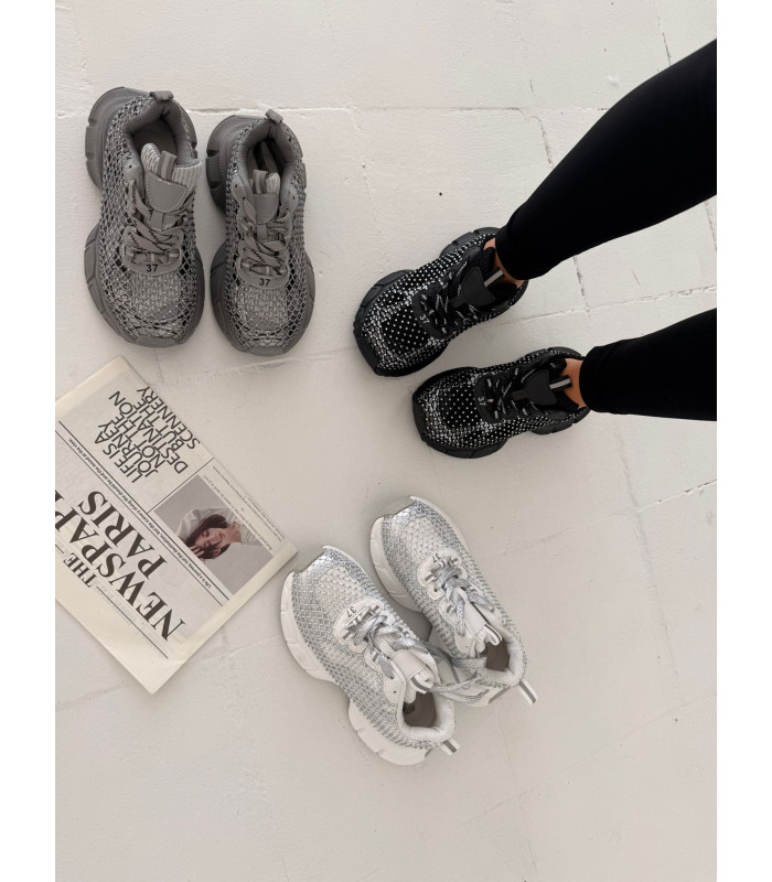 Białe Sneakersy Cekinowe