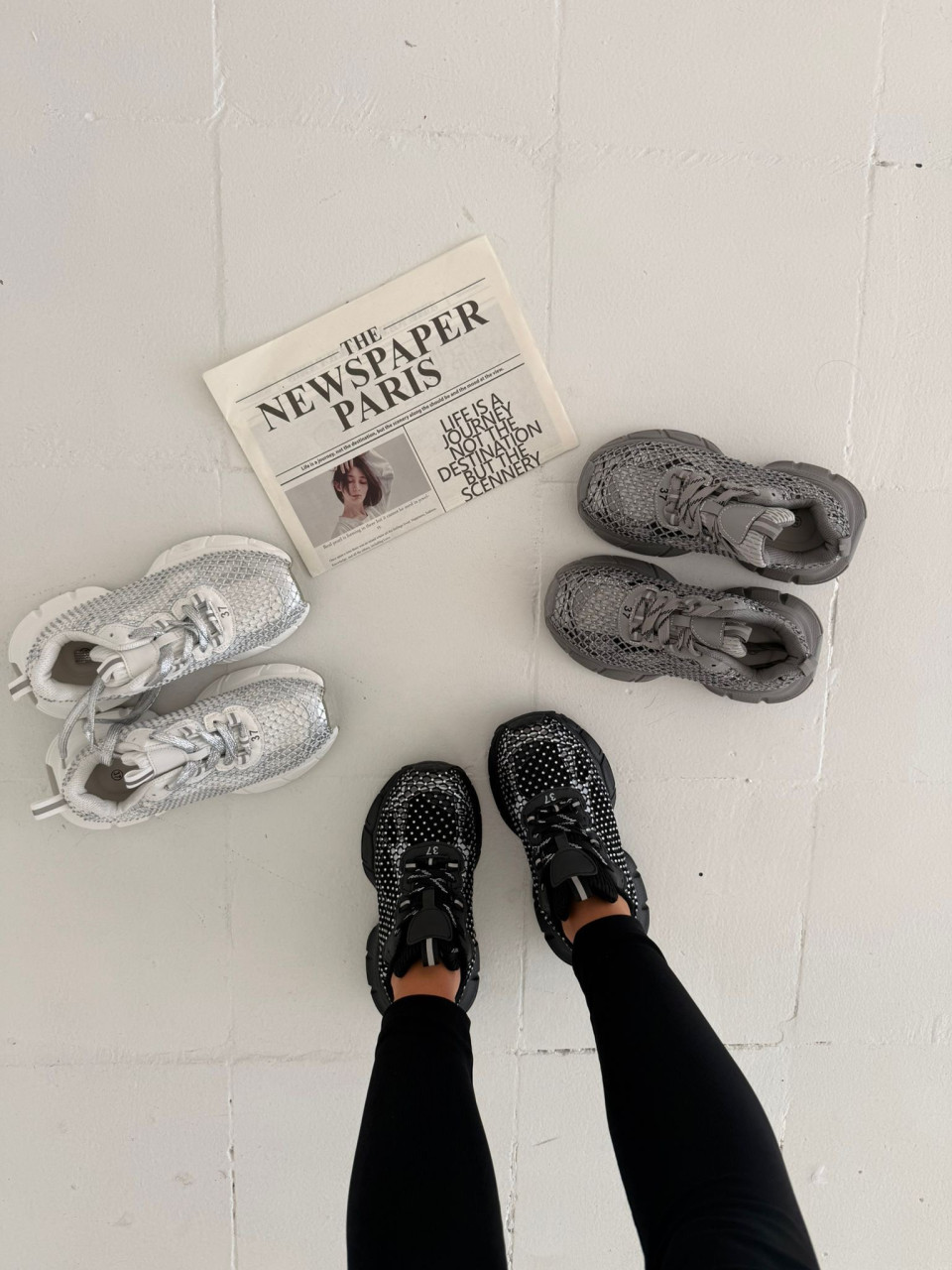 Białe Sneakersy Cekinowe