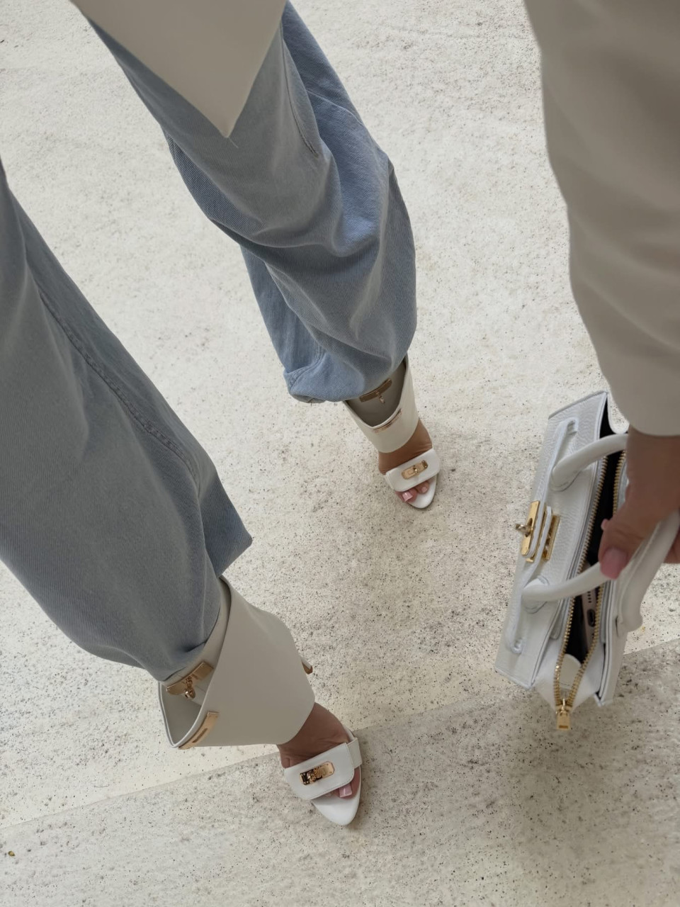 Szpilki Evening Luxury Białe