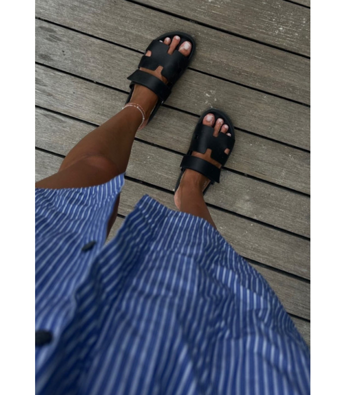 KLAPKI CZARNE eko skora HERMI