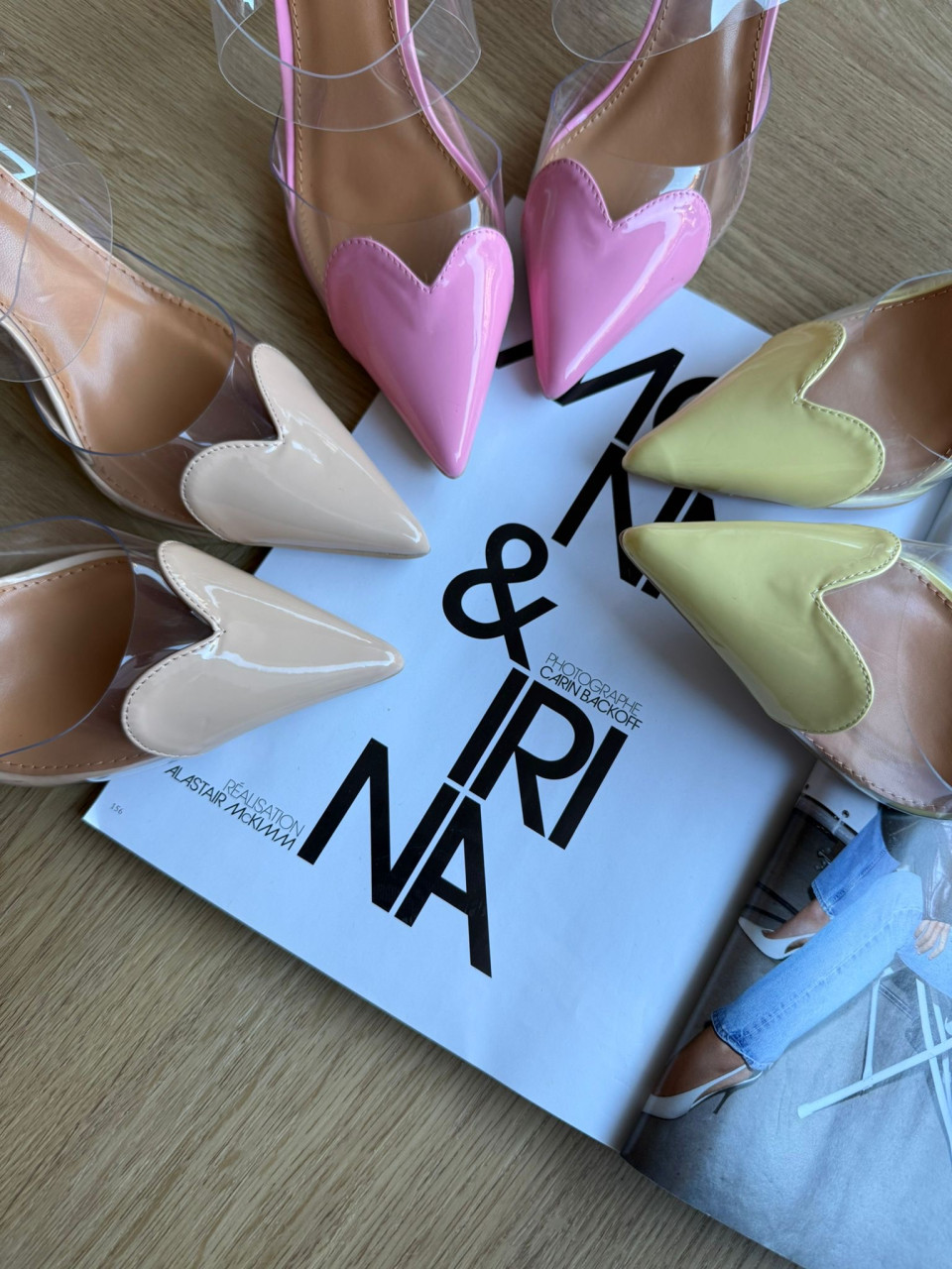 Serduszka Klapki Szpilki Beżowe