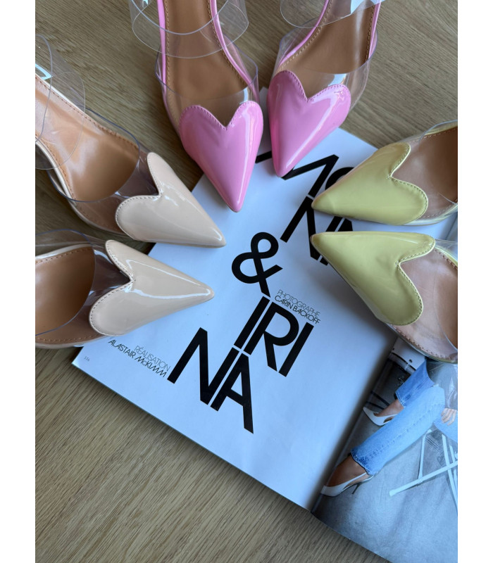 Serduszka Klapki Szpilki Różowe