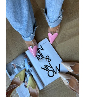 Serduszka Klapki Szpilki Różowe