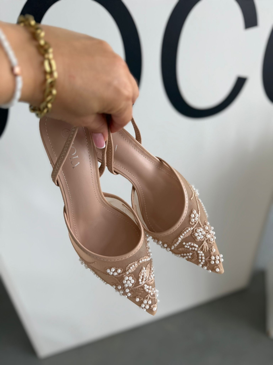 Szpilki Royal Pearls Nude