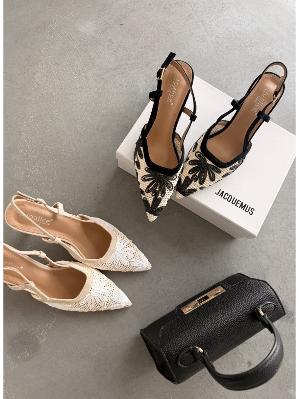 Haftowane Czarne Szpilki