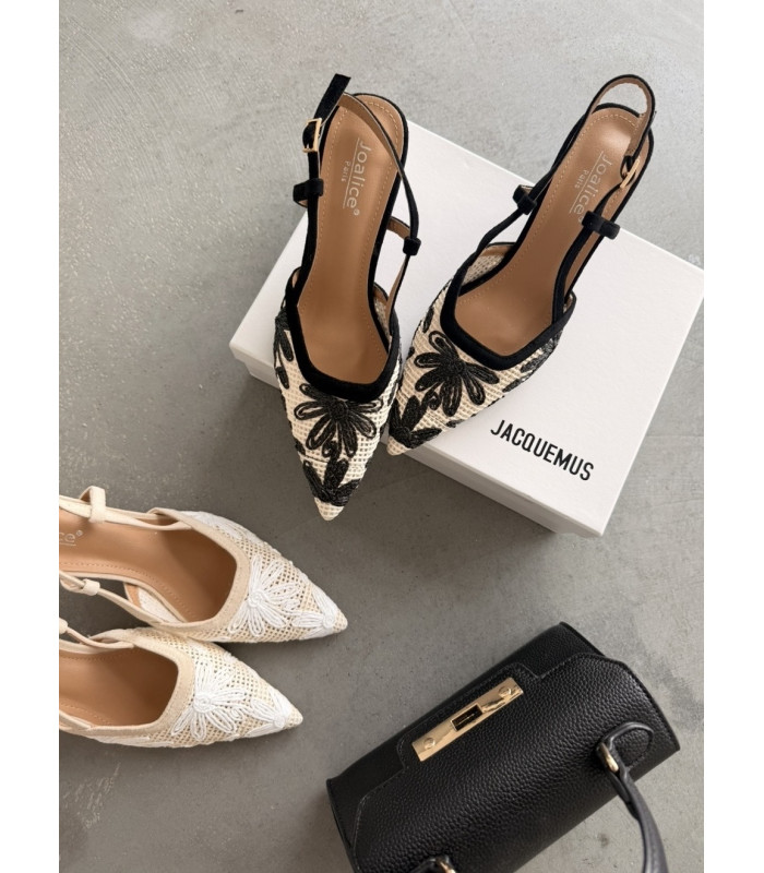 Haftowane Czarne Szpilki