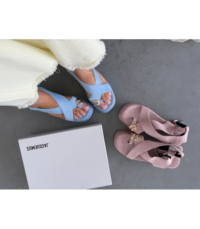 Sandałki Pure Step Różowe Zamsz