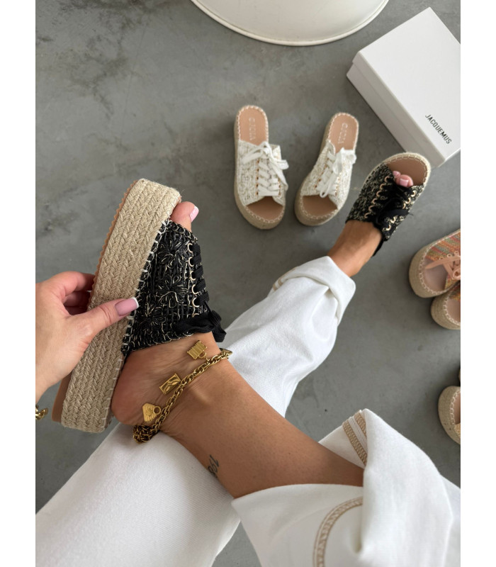 Klapki Eden Na Platformie Czarne